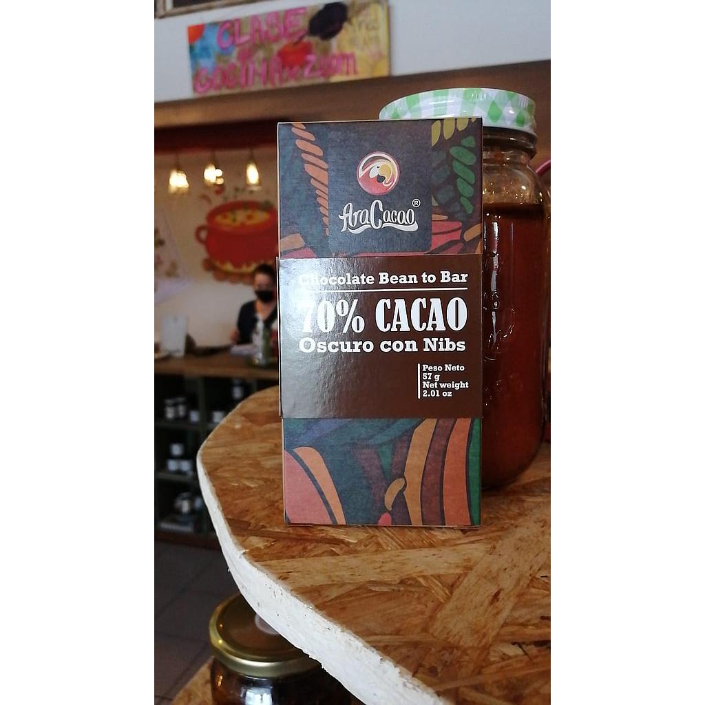 Ara Cacao 70% Oscuro con Nibs 57g